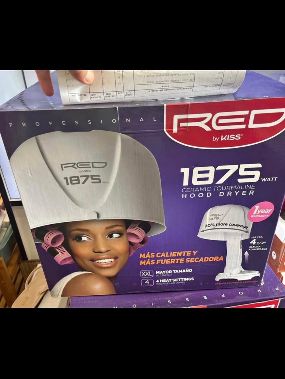 RED by Kiss 1875W Silver Ceramic Tourmaline Hood Dryer - Silver